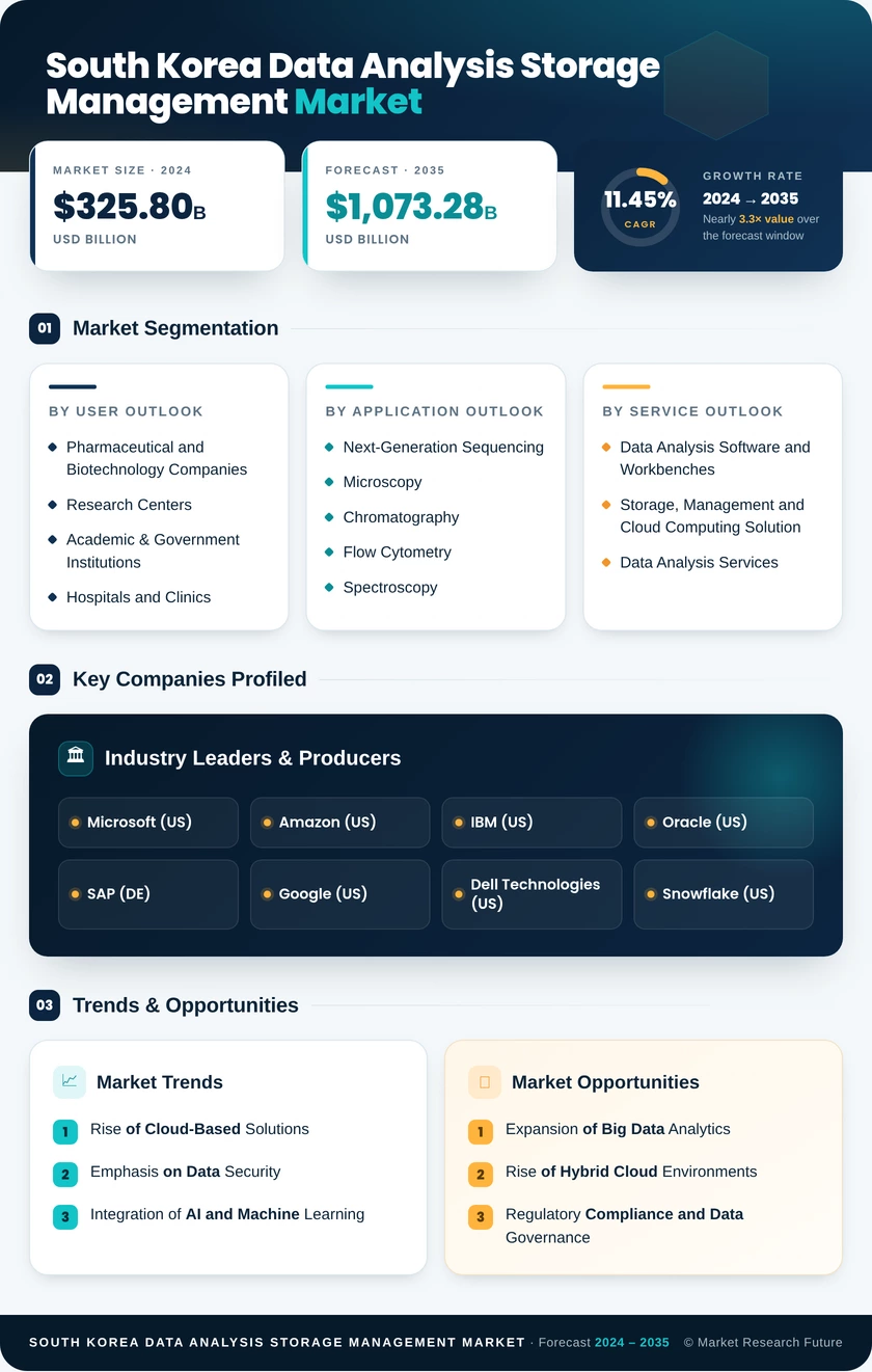 South Korea Data Analysis Storage Management Market Research Report- Forecast To 2035 Infographic