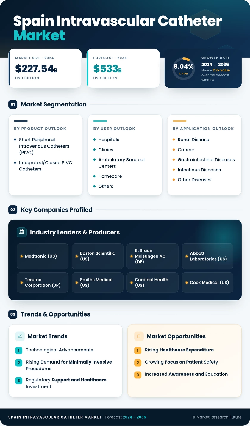 Spain Intravascular Catheter Market Research Report — Global Forecast till 2035 Infographic