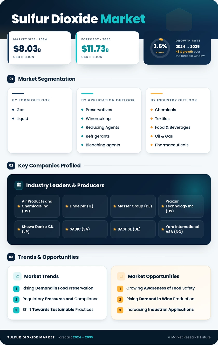 Sulfur Dioxide Market Research Report - Global Forecast by 2035 Infographic