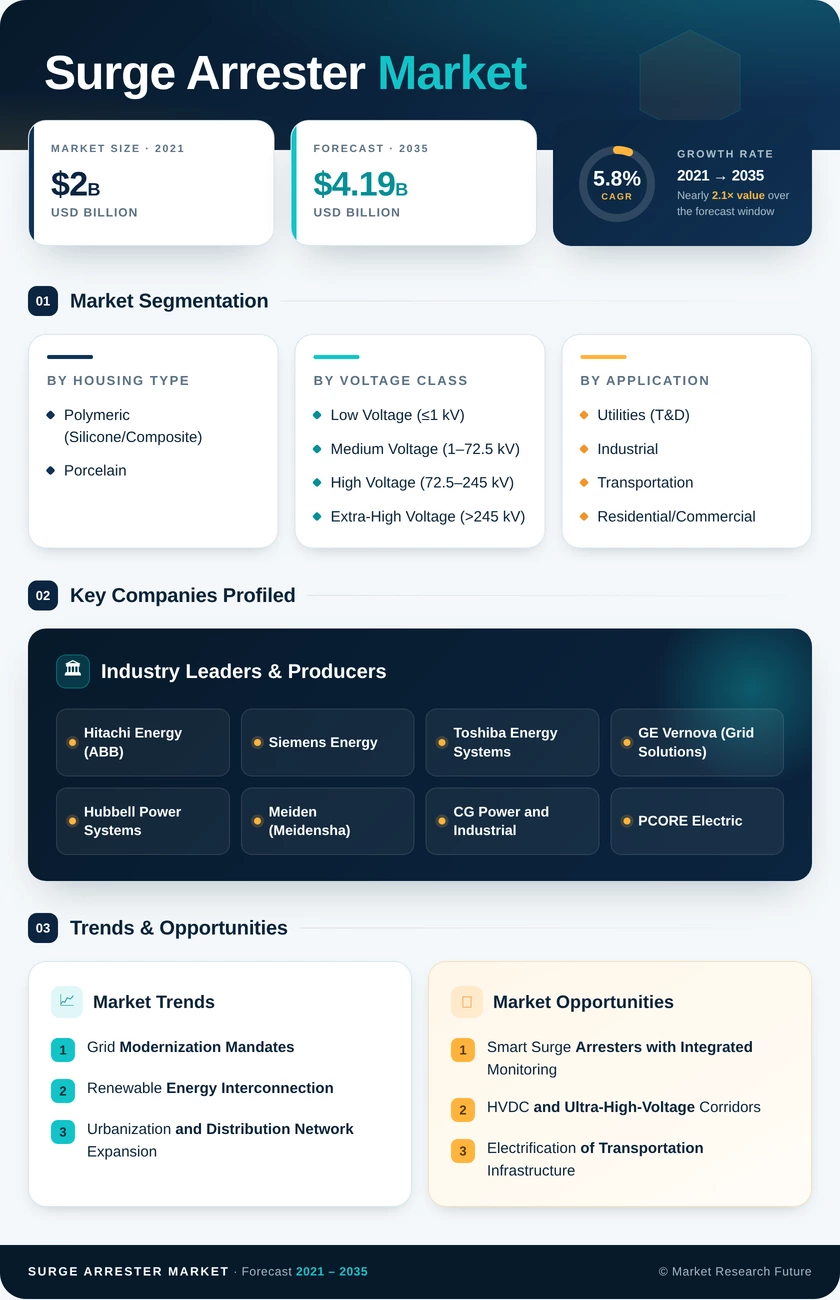 Surge Arrester Market Research Report-Forecast to 2035 Infographic