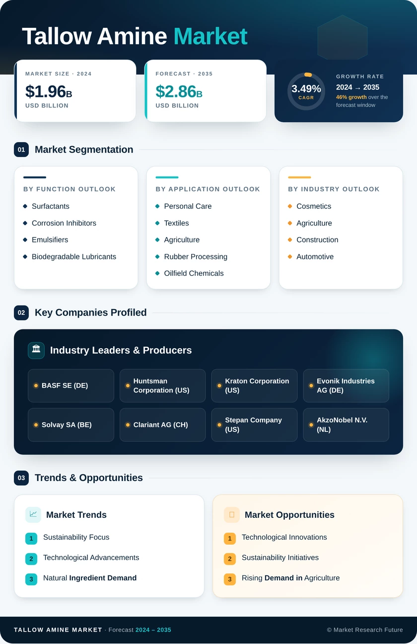 Tallow Amine Market Research Report — Global Forecast till 2035 Infographic