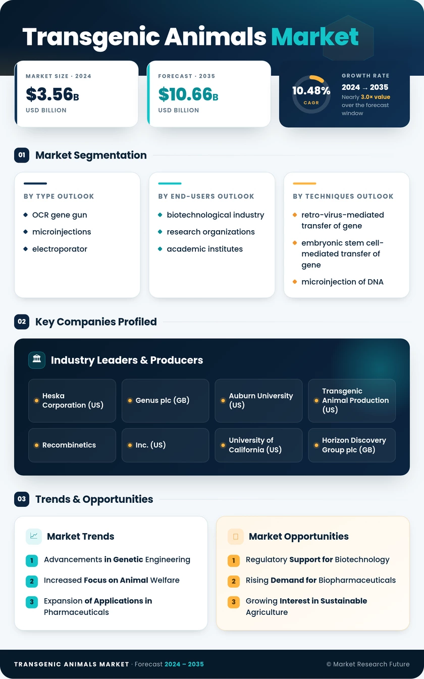 Transgenic Animals Market Research Report – Forecast till 2035 Infographic