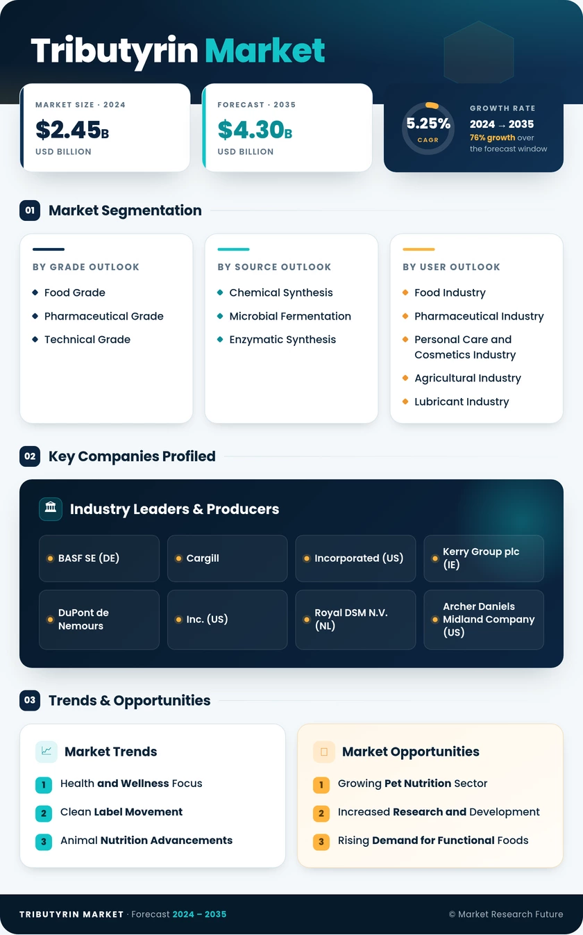 Tributyrin Market Research Report — Global Forecast till 2035 Infographic