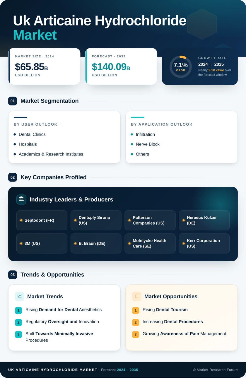 UK Articaine Hydrochloride Market Research Report-Forecast to 2035 Infographic