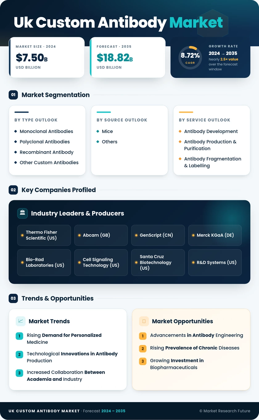 UK Custom Antibody Market Research Report- Forecast To 2035 Infographic