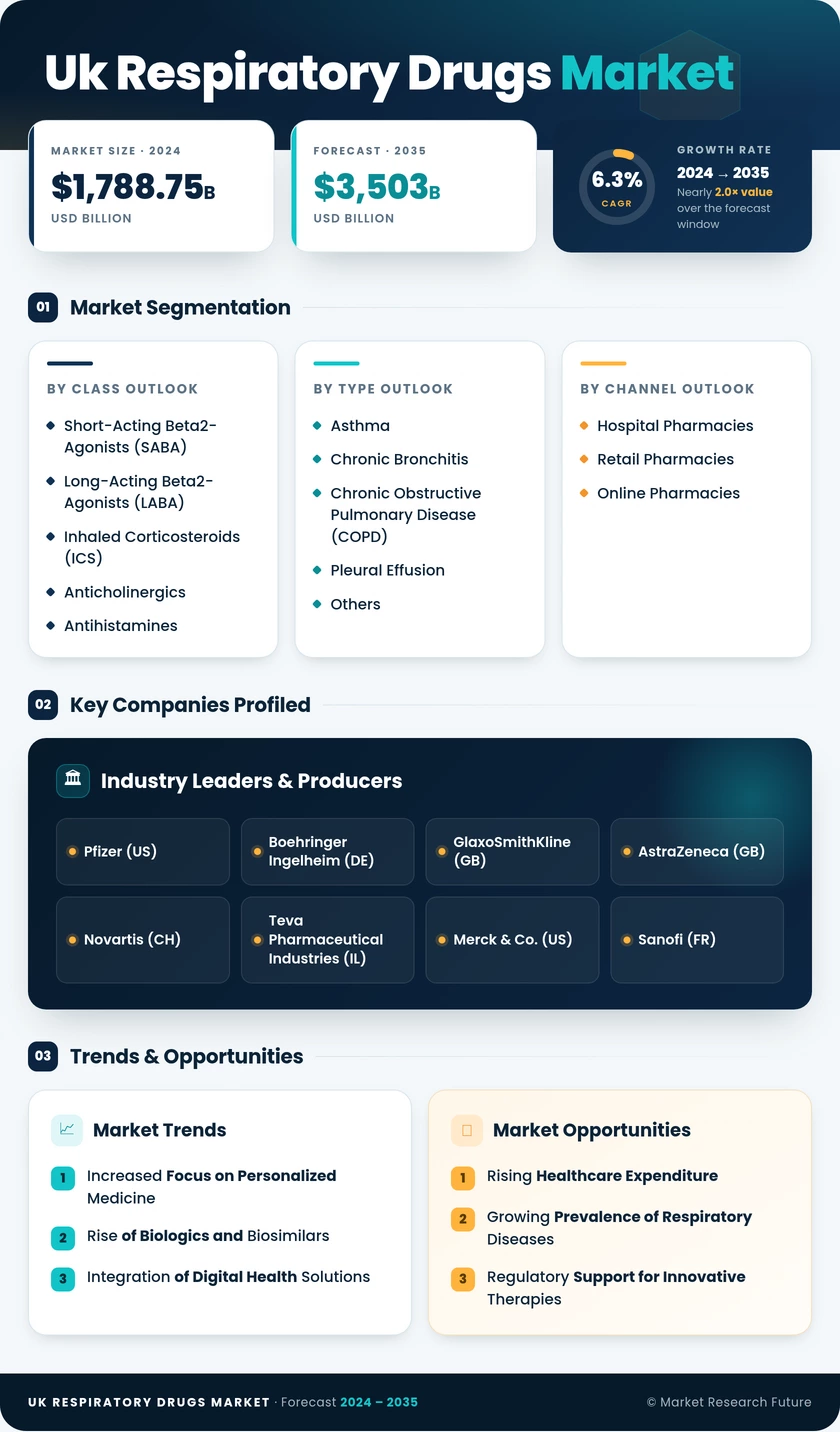 UK Respiratory Drugs Market Research Report - Forecast to 2035 Infographic