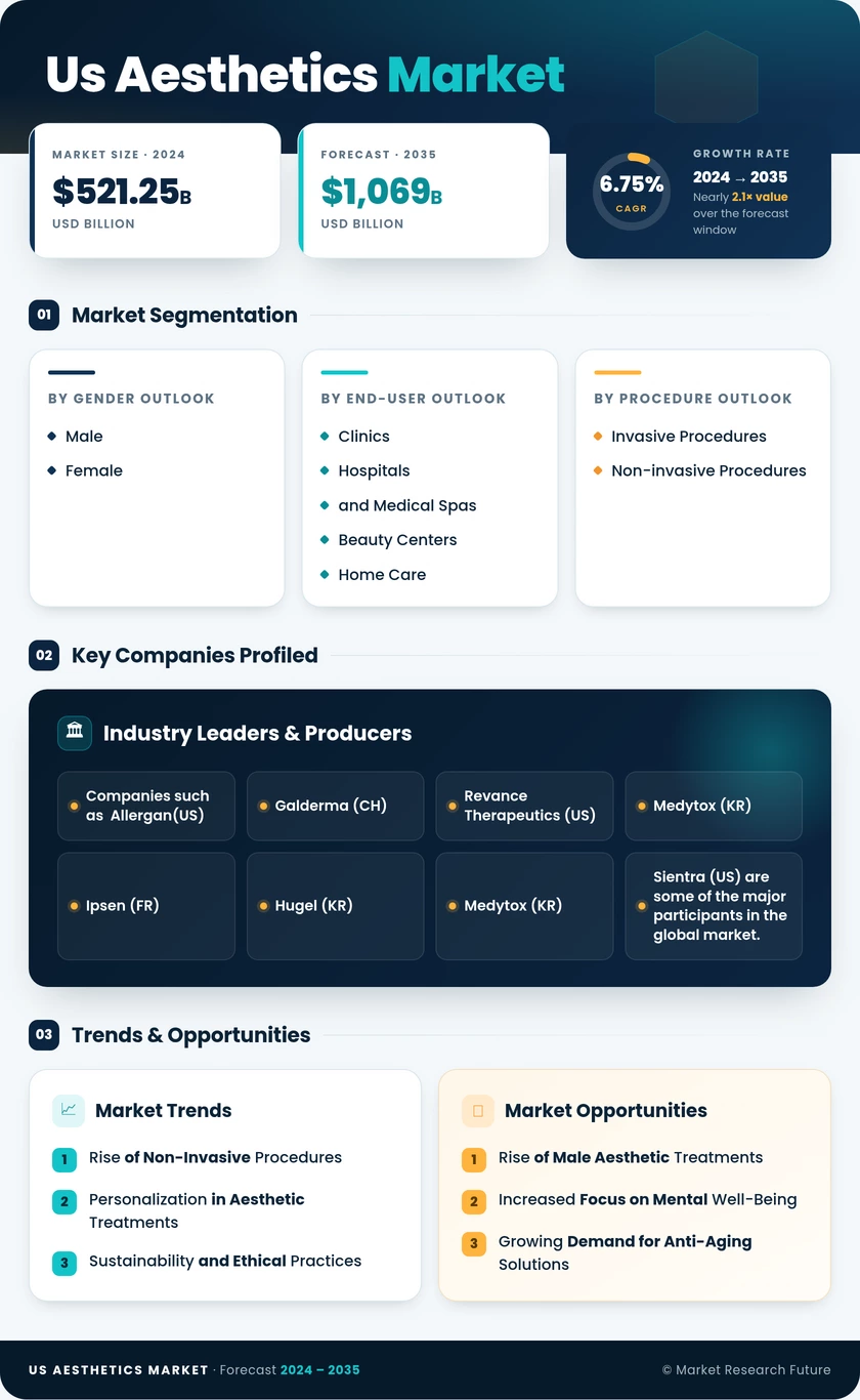 US Aesthetics Market Research Report, Forecast to 2035 Infographic
