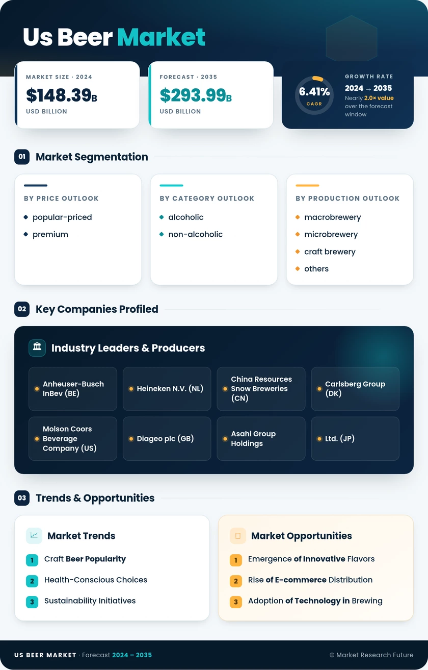 US Beer Market Research Report — Forecast till 2035 Infographic