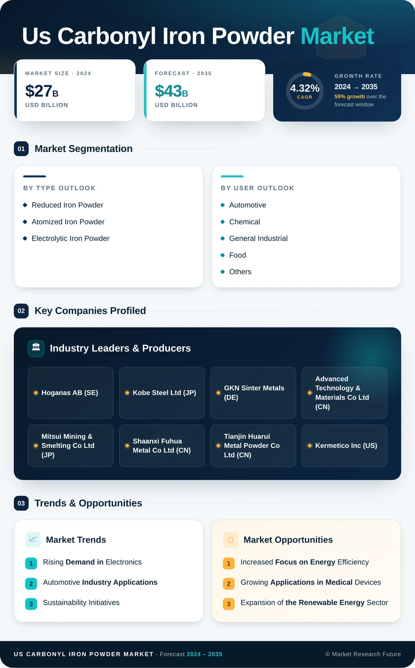 US Carbonyl Iron Powder Market Research Report - Forecast Report 2035 Infographic