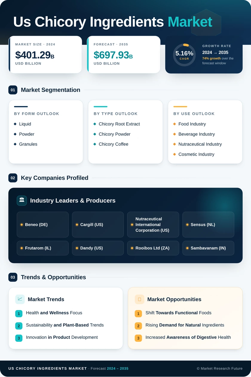 US Chicory Ingredients Market Research Report — Forecast till 2035 Infographic