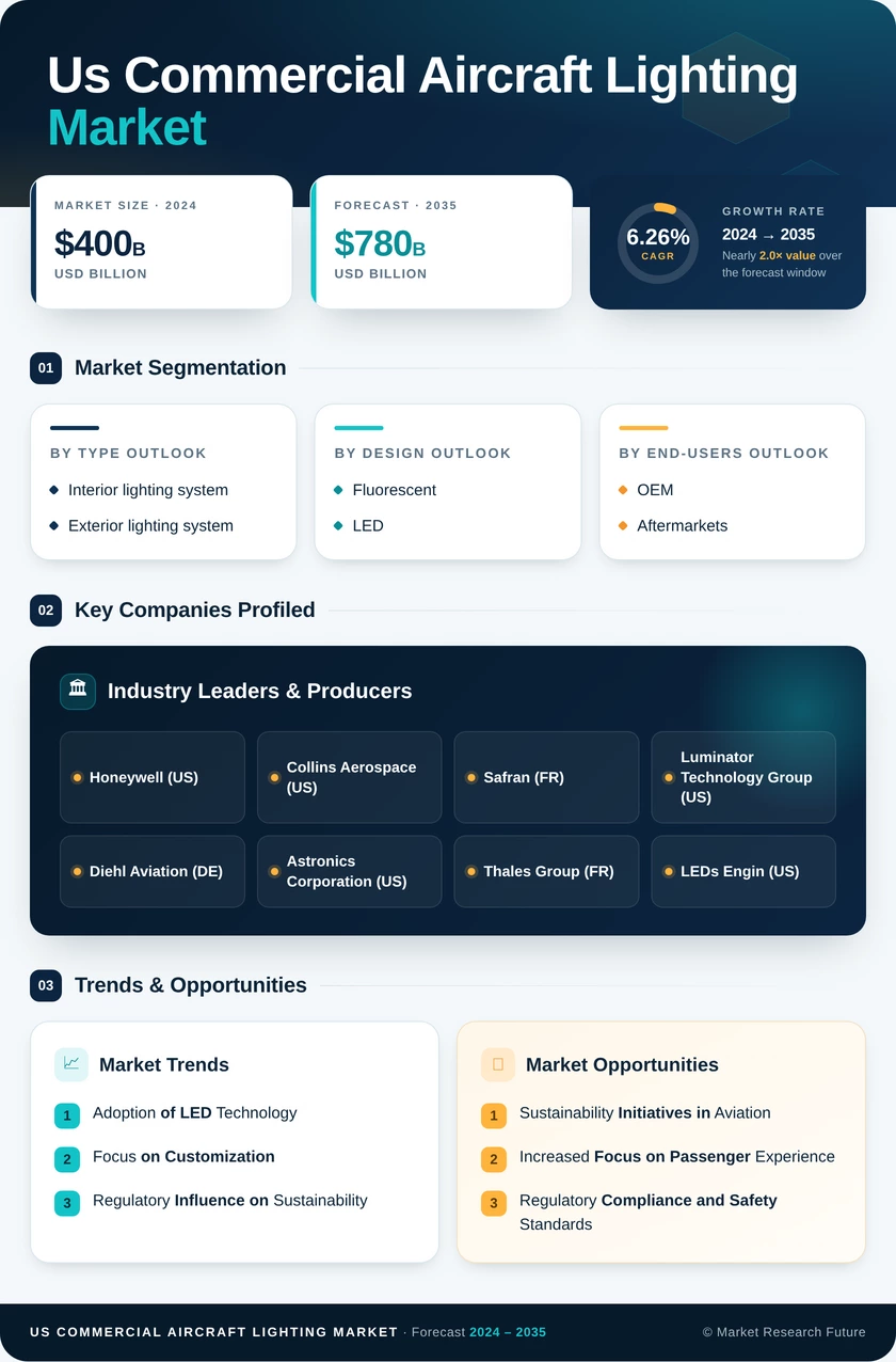 US Commercial Aircraft Lighting Market Infographic