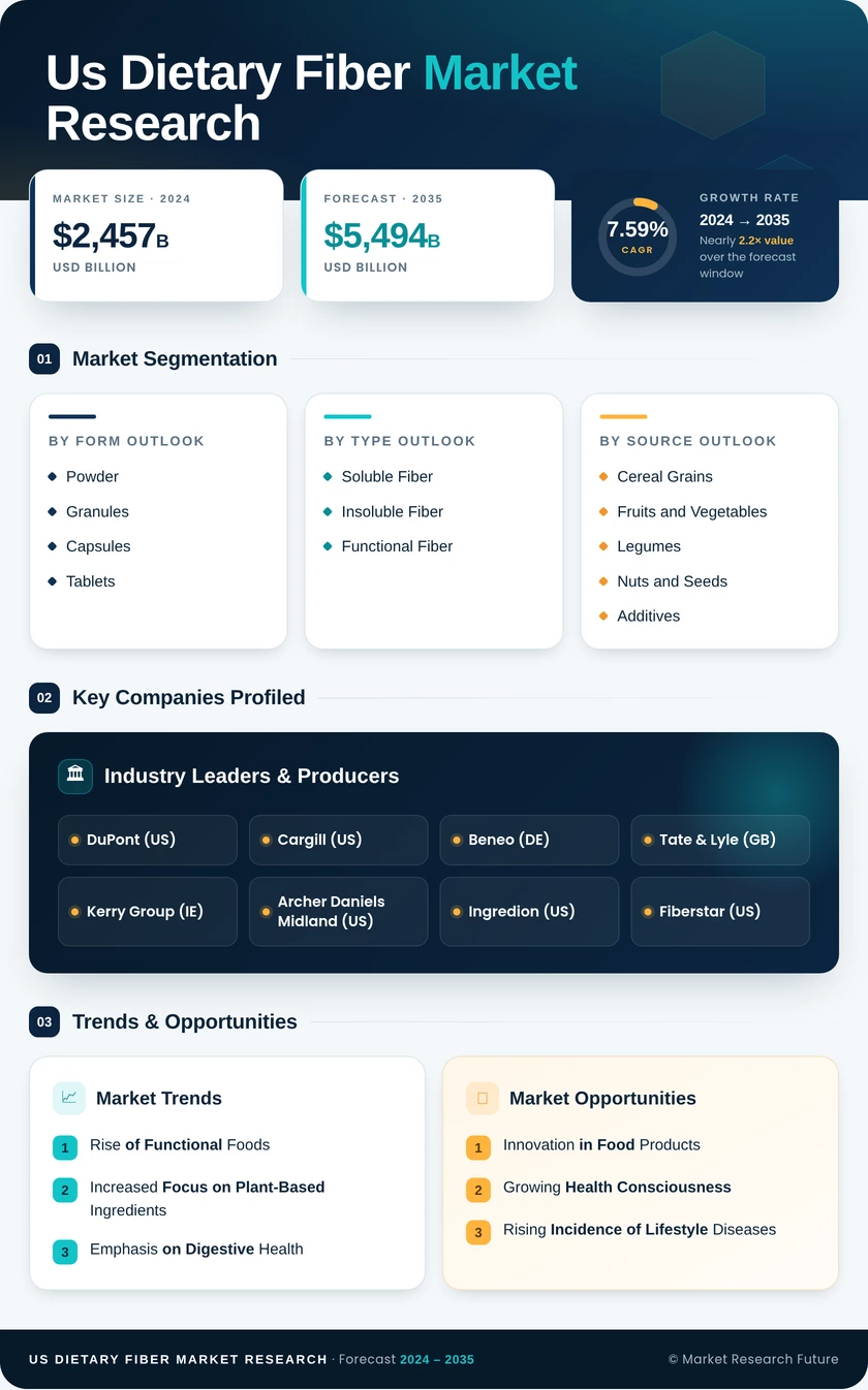 US Dietary Fiber Market Research Report — Forecast till 2035 Infographic