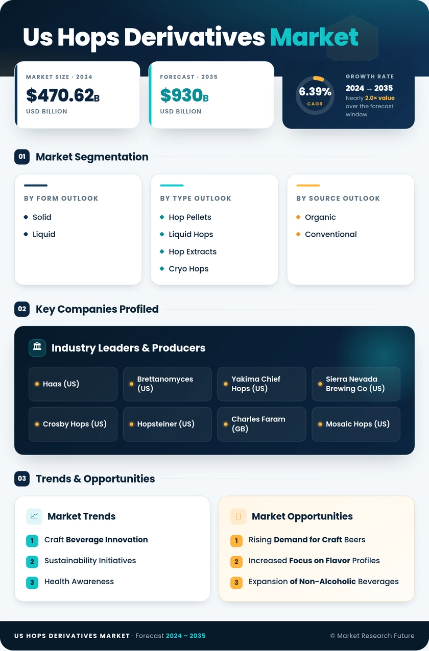 US Hops Derivatives Market Research Report — Forecast till 2035 Infographic