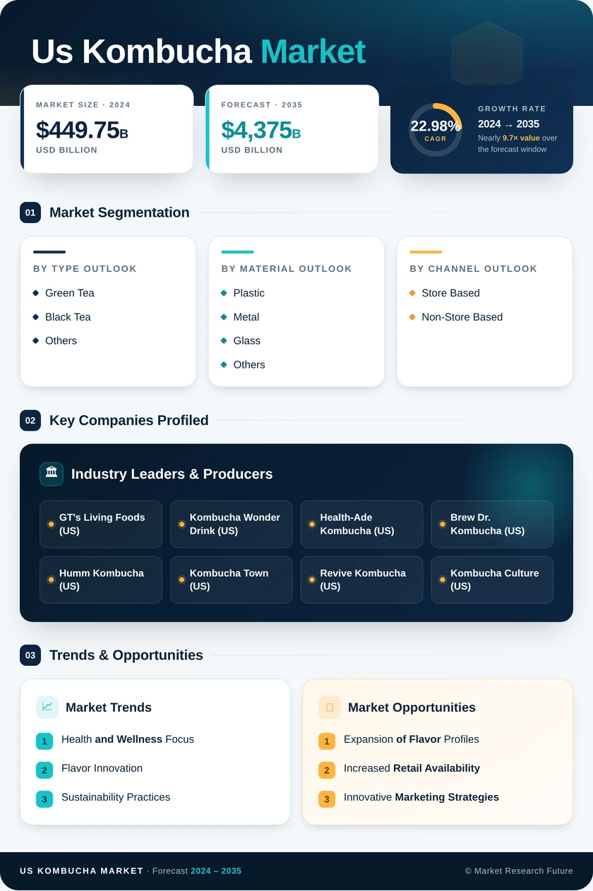 US Kombucha Market Research Report— Forecast till 2035 Infographic