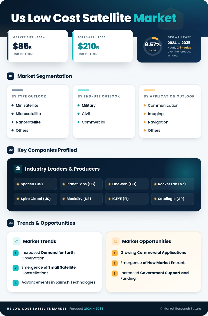 US Low-Cost Satellite Market Infographic