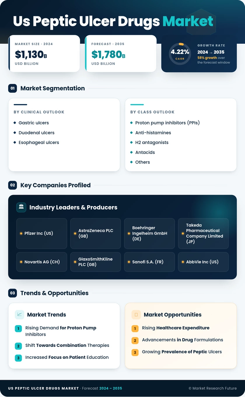 US Peptic Ulcer Drugs Market Infographic
