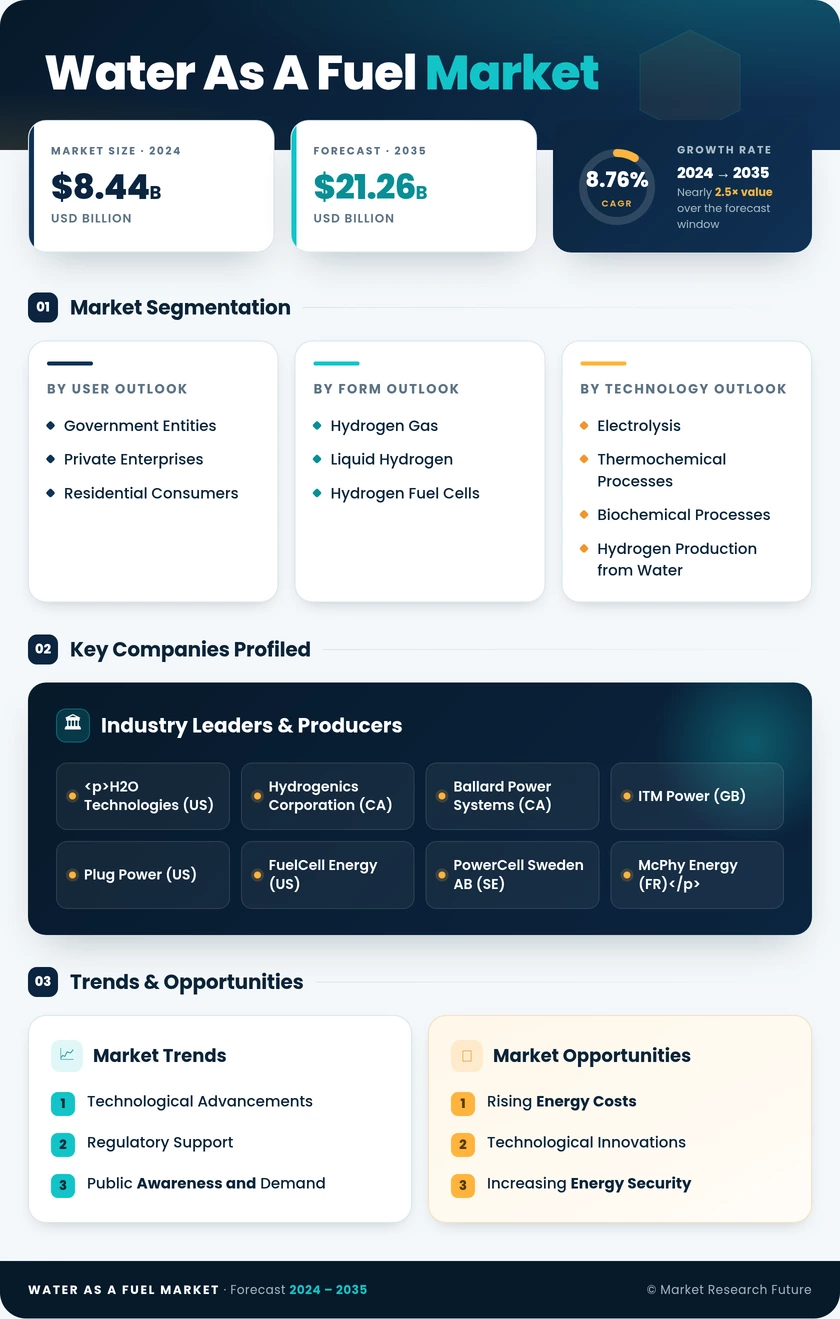 Water as a Fuel Market Research Report- Global Forecast till 2035 Infographic