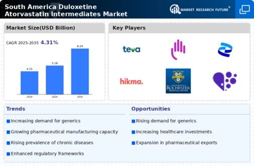 South America Duloxetine Atorvastatin Intermediates Market Infographic