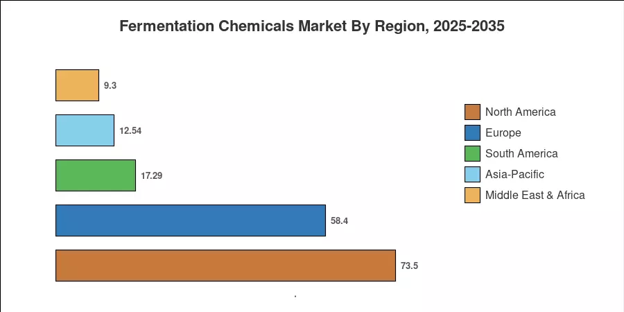 Fermentation Chemicals Market By Region, 2025-2035